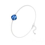 Bracelet - swarovski - cristal bleu - argent 925 - longueur 145 + 35cm