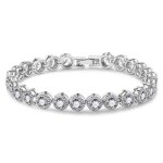 Bracelet tennis pour femme - swarovski - argent - plaqu or - cristal