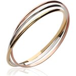 Bracelet triple joncs 3 ors - plaqu or 18 carats - 750 / 1000 - 66 cm - bijoux femme