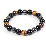 Bracelet triple protection - la protection - h�matite noir obsidien oeil de tigre - adulte mixte