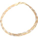 Bracelet trois ors - latelier dazur - tresse jaune blanc rose - femme Bracelet trois ors - latelier dazur - tresse jaune blanc rose - femme