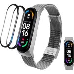 Bracelet pour xiaomi mi band 6 + 2 pack protection �cran miband 5 smart bracelet de rechange �tanche ...
