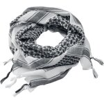 charpe - brandit - keffieh shemag - blanc / noir - 100% coton - unisexe