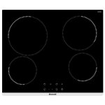 Brandt table de cuisson vitrocramique 60cm 4 feux 6300w noir - bpv1641b