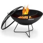 Bras�ro ext�rieur blumfeldt orbit - feu de camp barbecue et table de jardin 3 - en - 1 - noir