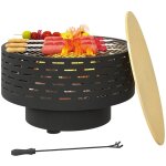 Brasero exterieur cdisplay pour jardin terrasses barbecue - 60x60x39cm