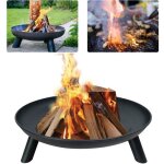 Brasero de jardin rond en fonte - aufun - diamètre 80 cm - métal noir - pour jardin ou terrasse Brasero de jardin rond en fonte - aufun - diamètre 80 cm - métal noir - pour jardin ou terrasse
