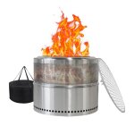 Brasero linhoo exterieur sans fum�e acier inoxydable feu de bois bbq portable 50x50x40 cm