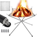 Brasero portable - inox - pliable - sac de transport - camping - jardin - voyage