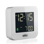 R�veil num�rique - braun - bc 08 w - dcf - carr� - blanc - fonction snooze