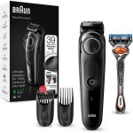 Braun bt5242 tondeuse lectrique barbe et cheveux 39 rglages de longueur noir / gris pour homme