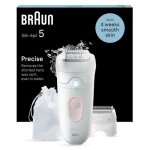 Braun pilateur silk - pil 5 - avec tte de rasoir pour femmes et sabot tondeuse - blanc / rose