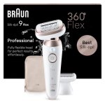 Braun pilateur silk - pil 9 flex - avec tte de rasoir pour femmes et sabot tondeuse - blanc / rose ...
