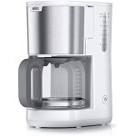 Machine  caf filtre - braun - kf 1500 wh - 10 tasses - compatible lave - vaisselle - blanc