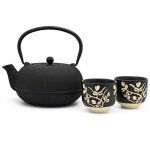 Set de th� - bredemeijer - sichuan - 10l en fonte - 2 tasses en porcelaine - noir