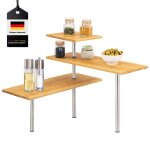 Bremermann �tag�re dangle en bambou �tag�re de cuisine mat�riau en bois de bambou et acier inoxydable ...