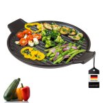 Bremermann po�le � griller fa�ence plat � griller plat pour bbq rond noir