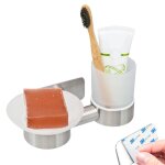 Bremermann s�rie salle de bains piazza tape support mural avec gobelet &amp porte - savon