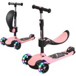 Bremtoy trottinette pour enfants 4 hauteur r�glable 3 roues led �l�gantes trottinette pliante charge ...