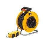 Enrouleur �lectrique 40m - brennenstuhl - bt / rb pro - 4 prises � clapets - jaune