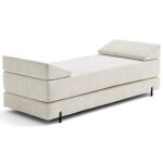 Brescia - banquette 3 places convertible en tissu velours relief - ecru