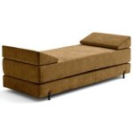 Brescia - banquette 3 places convertible en tissu velours relief - jaune