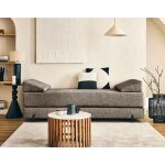 Brescia - banquette 3 places convertible en tissu velours relief - taupe