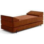 Brescia - banquette 3 places convertible en tissu velours relief - terracotta