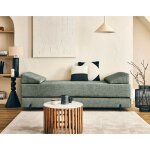 Brescia - banquette 3 places convertible en tissu velours relief - vert