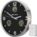 Bresser mytime io nx horloge murale radio pilote avec mesure de temperature et humidit - diamtre 30 ...