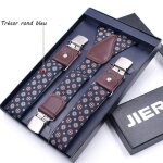 Bretelles homme - avec 3 clips - �lastique - bleu - taille ajustable