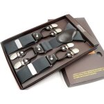 Bretelles homme - marque - avec 6 clips - �lastique y - forme ajustable - gris fonc�