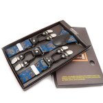 Bretelles homme - vogue - avec 6 clips - bretelle de pantalon �lastique y - forme ajustable - bleu