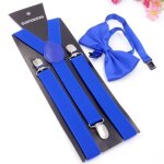 Bretelles homme rglable - marque - modle - bretelle noeud papillon set - 3 clips forts - bleu royal ...