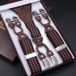 Bretelles homme - vogue - y - forme - rouge - taille ajustable - 6 clips