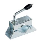 Bride acier pour fixation roue jockey diam. 48 mm avec poigne de blocage
