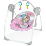 Bright starts balancelle b�b� �lectrique compacte ? animaux rose 6 vitesses balancement 10 chansons 2 ...