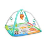 Bright starts tapis de sol veil bb volutif pliable - jungle bleu - arche avec jouets sensoriels et ...