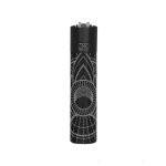 Briquet clipper m�tal mystical shine noir et argent� rechargeable avec �tui