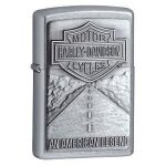 Briquet essence zippo harley - davidson chrom� embl�me et route de l�gende