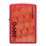 Briquet zippo made in usa rouge mat motif textur�