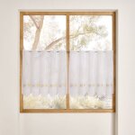 Brise bise brod� � motif fleurs jaune 30x45 cm