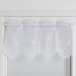 Brise bise brod� de petites fleurs blanc 30x45 cm