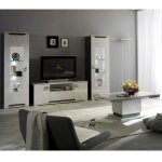 Brise - ensemble salon moderne effet b�ton laqu� gris