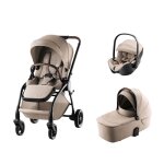 Britax r�mer - poussette trio rio + baby - safe pro + nacelle rio style teak