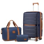 British traveller set de 3 valises de voyage rigide cabine 55x37x22cm + sac de voyage pliable sport + ...