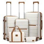 British traveller set 5 valises de voyage rigides (55 / 66 / 76cm) - 4 roulettes + serrure tsa + sac ...