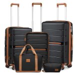 British traveller set 5 valises de voyage rigides (55 / 66 / 76cm) - 4 roulettes + serrure tsa + sac ...