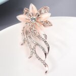 Broche en alliage fleur strass - qiilu - lgante vtement bijoux accessoire
