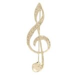 Broche clef de sol blanche et argent�e